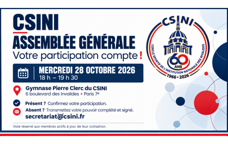 Assemblée générale du CSINI : prenez part à la vie de votre association !
